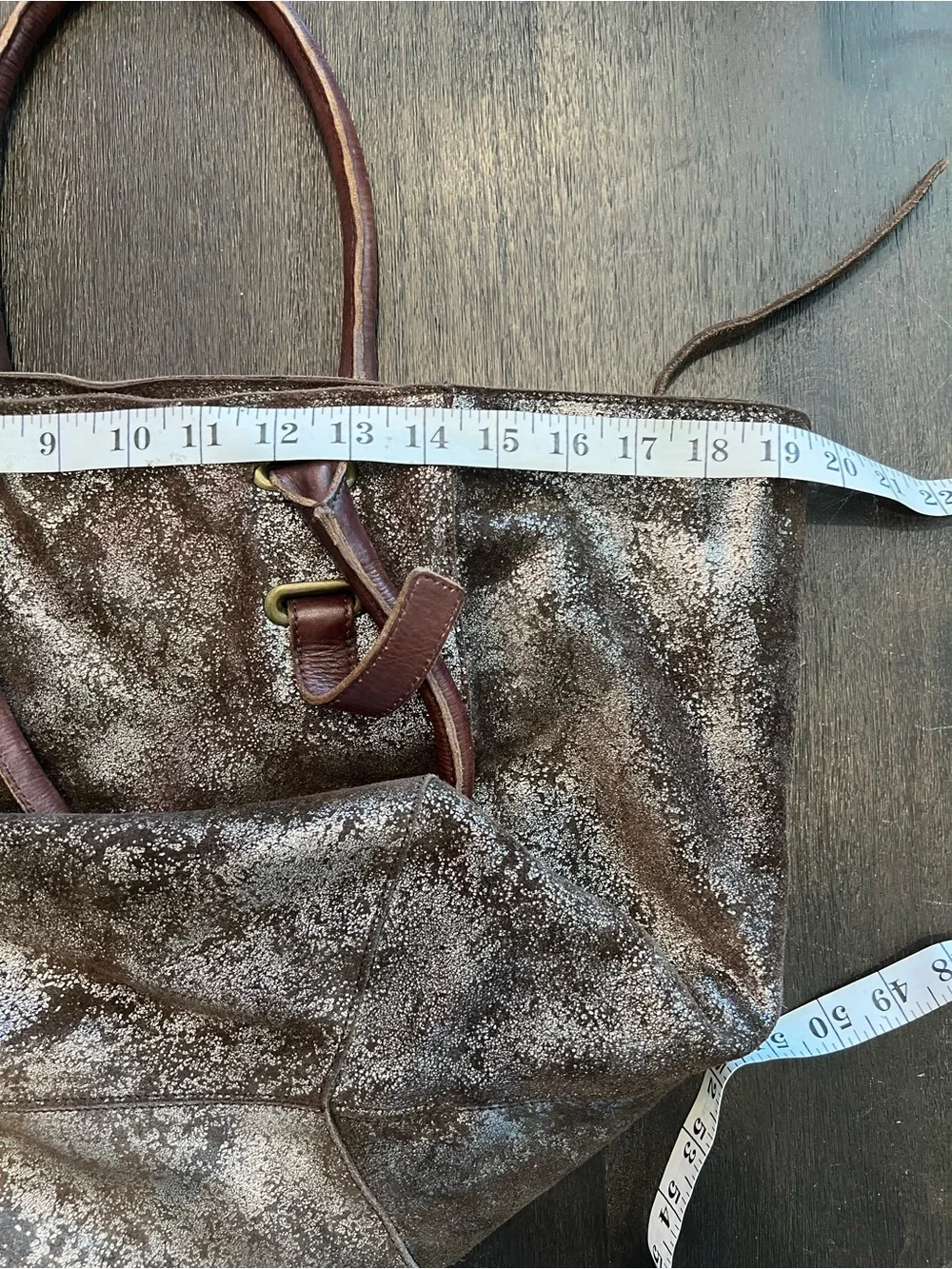 Anthropologie HOLDING HORSES Shimmer Metallic Leather Hobo Bag Boho Slouchy